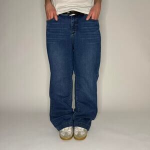 vintage 2000s flared darkwash talbots y2k bootcut jeans